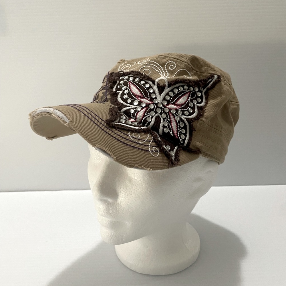Leader Brand Embellished Butterfly Cadet Hat (Cap) - Picture 2 of 8